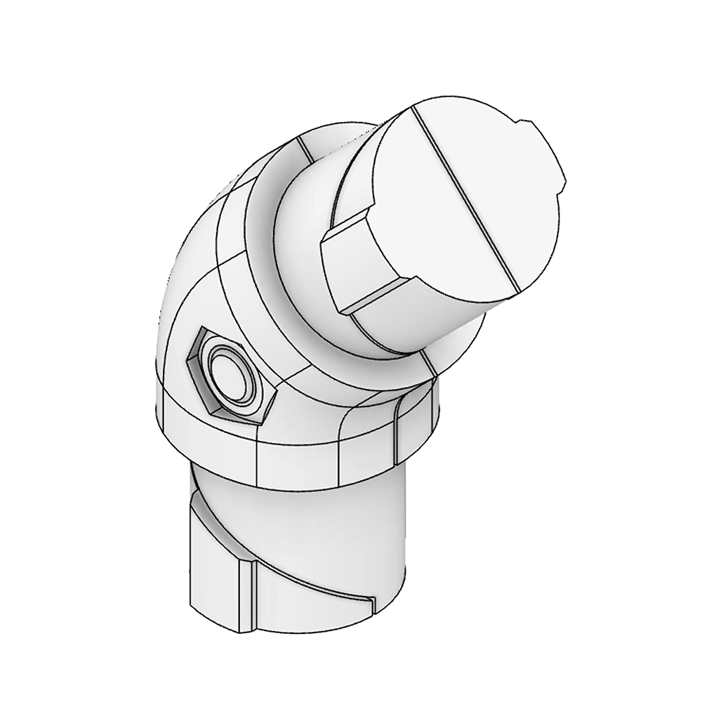 MODULAR SOLUTION D28 CONNECTOR CONNECTOR 135 DEGREE END TO END INNER TYPE