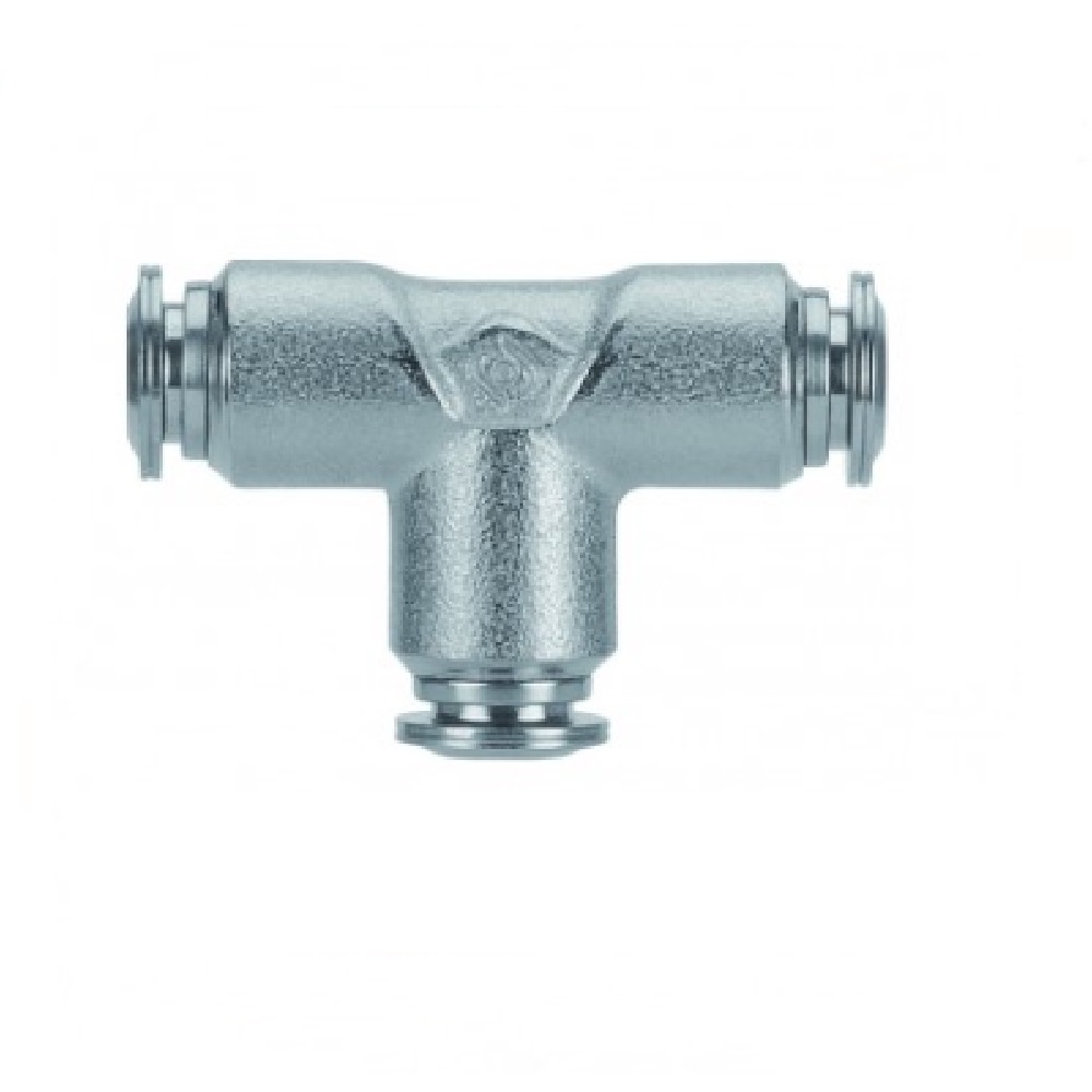 AIGNEP NP BRASS PUSH-IN FITTING 10MM TUBE UNION TEE