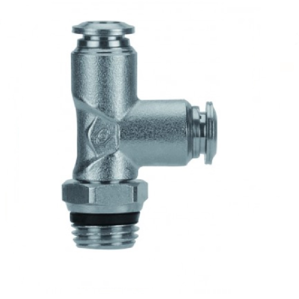 AIGNEP NP BRASS PUSH-IN FITTING 1/8" TUBE X 1/8" UNIV MALE SWIVEL RUN TEE