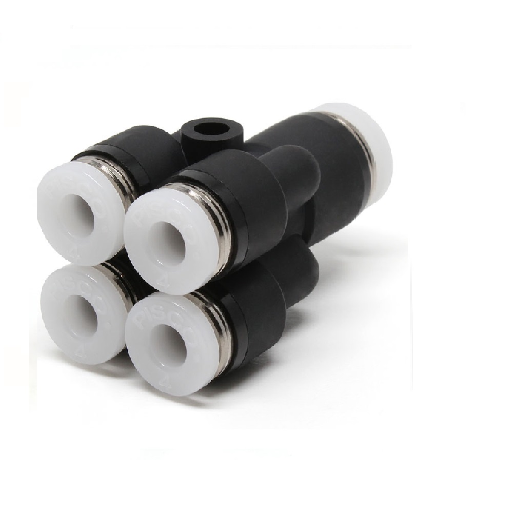 PISCO PLASTIC PUSH-IN FITTING 1/4" TUBE X 5/32" TUBE(4) DBL UNION "Y"