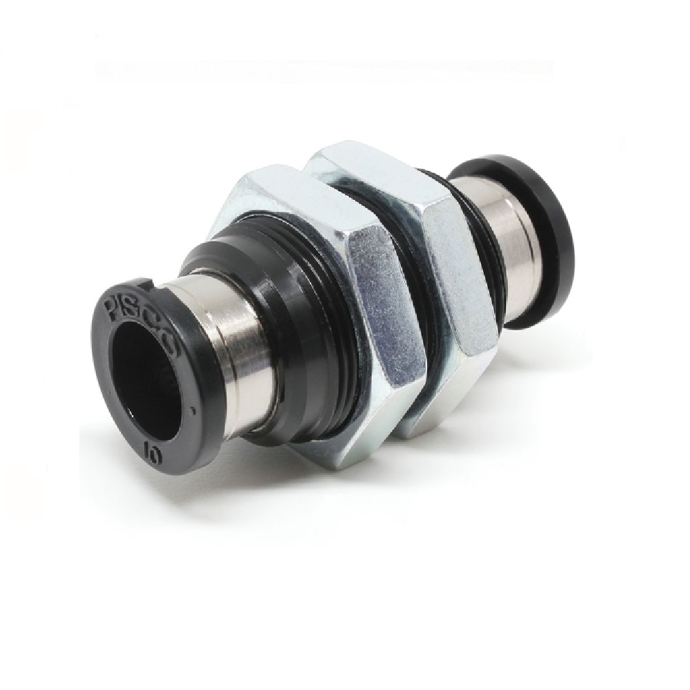 PISCO PLASTIC PUSH-IN FITTING 10MM TUBE UNION BULKHEAD