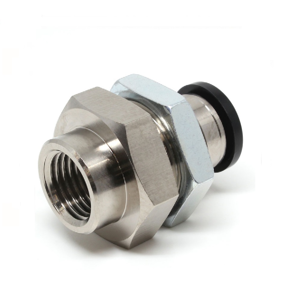 PISCO PLASTIC PUSH-IN FITTING 10MM TUBE X 1/4" BSPT FEMALE BULKHEAD
