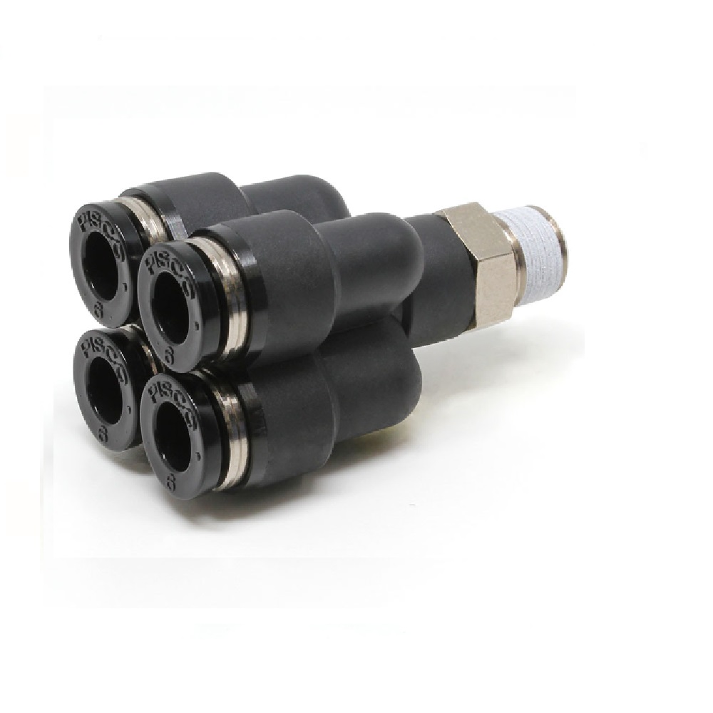 PISCO PLASTIC PUSH-IN FITTING 1/8" BSPT X 4MM TUBE MALE DBL BRANCH "Y"
