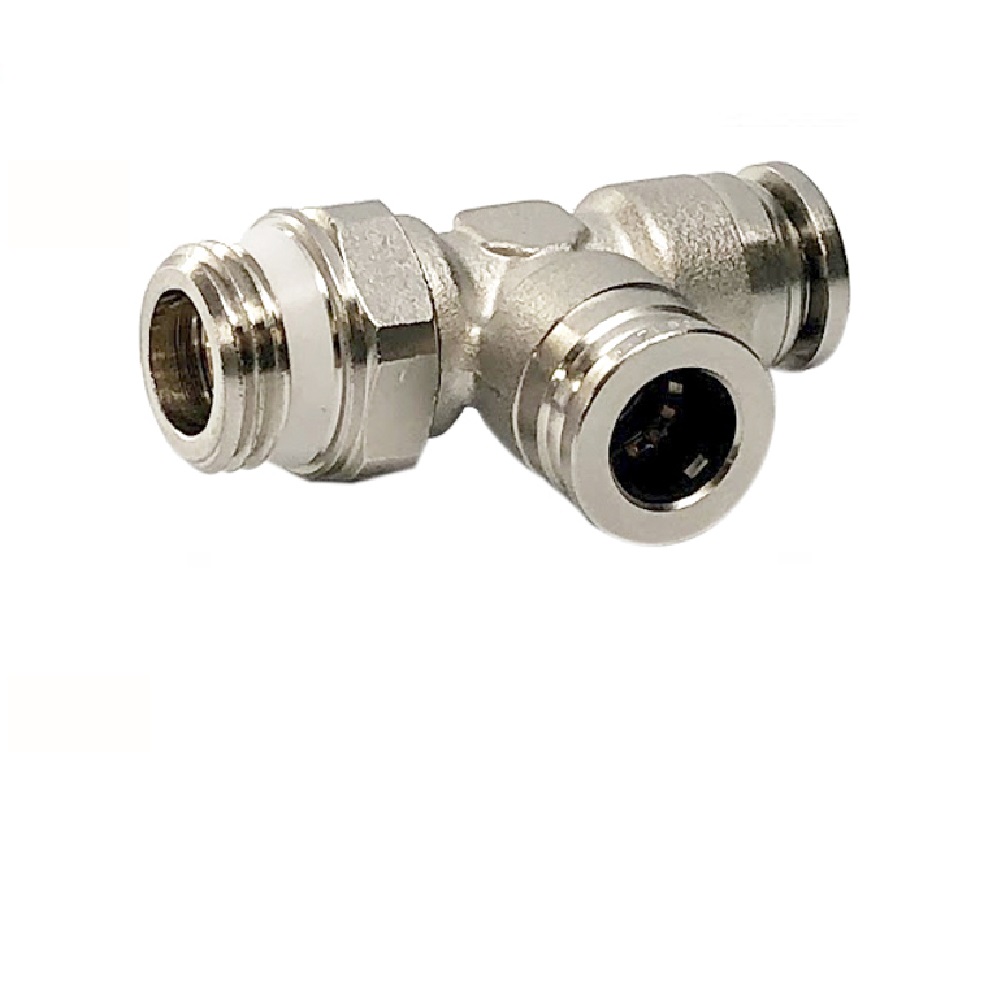 NUMATICS/AVENTICS NP BRASS PUSH-IN FITTING 1/2" TUBE X 1/4" UNIV MALE SWIVEL RUN TEE