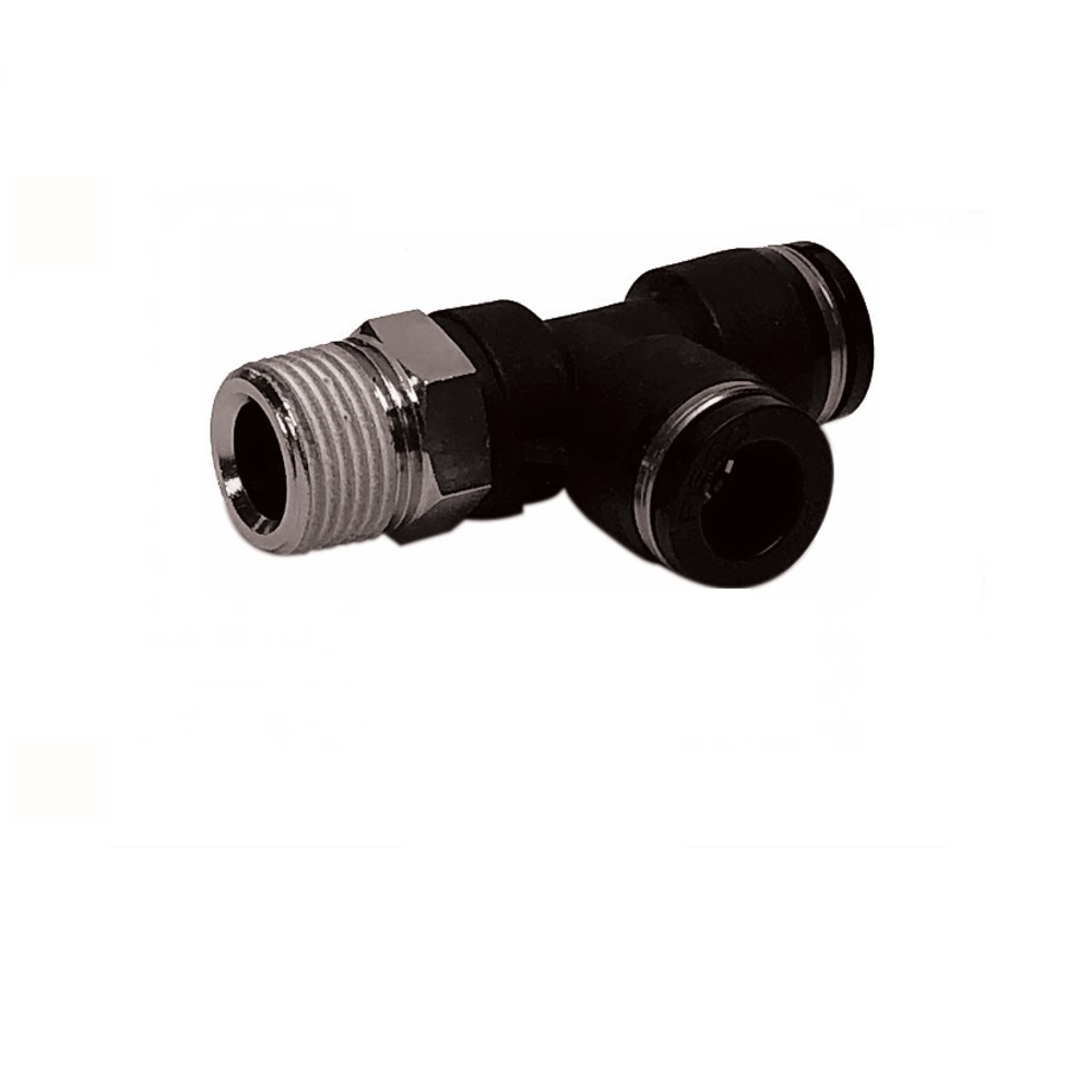 PISCO PLASTIC PUSH-IN FITTING 10MM TUBE X 1/4" BSPT MALE RUN TEE