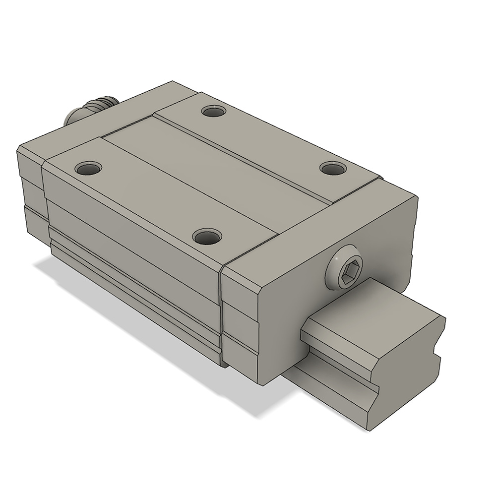 AIRTAC LOW PROFILE RAIL ASSEMBLY LSD 20MM, SQUARE MOUNT, NORMAL BODY, RAIL L = 1000MM, STANDARD PRELOAD, HIGH ACCURACY, QTY: 1 BLOCK