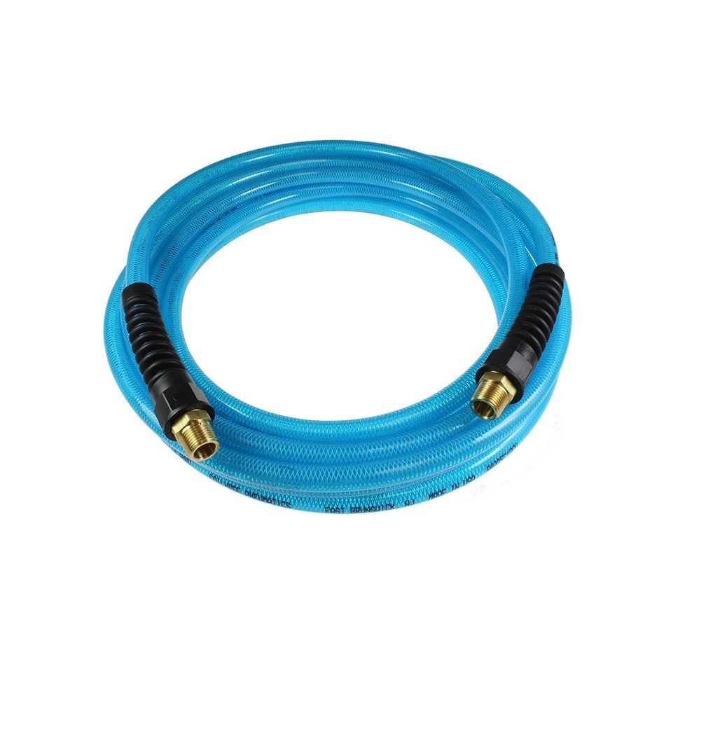 COILHOSE COIL PU BRAIDED 3/8" X 1/4" 25' CLEAR BLUE W/1/4" NPT MALE