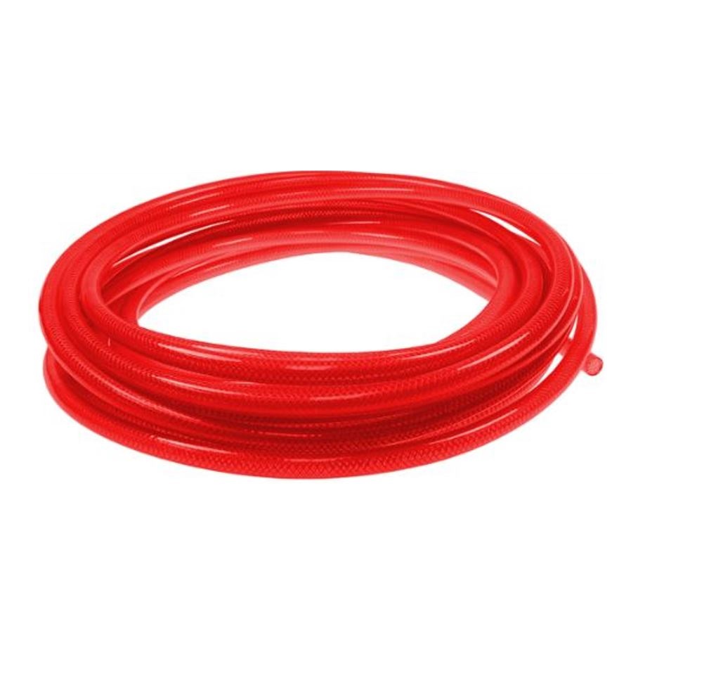 COILHOSE COIL PU BRAIDED 9/16" X 3/8" 25' CLEAR RED