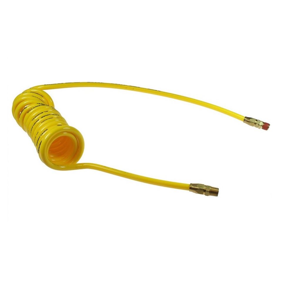 COILHOSE COIL PU 3/8" X 1/4" 17' WL YELLOW W/1/4" NPT FTNS (RGD/SWL)