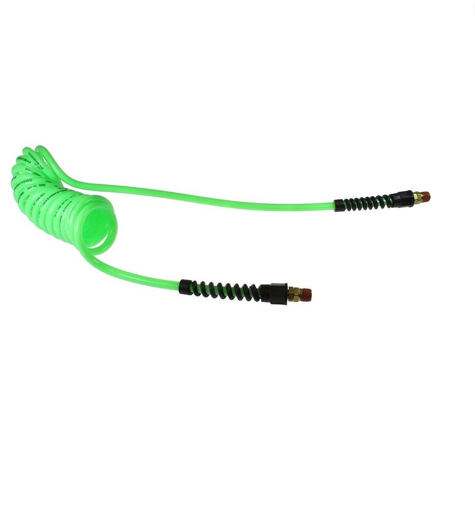 COILHOSE COIL PU 3/8" X 1/4" 13' WL GREEN W/1/4" FITTINGS