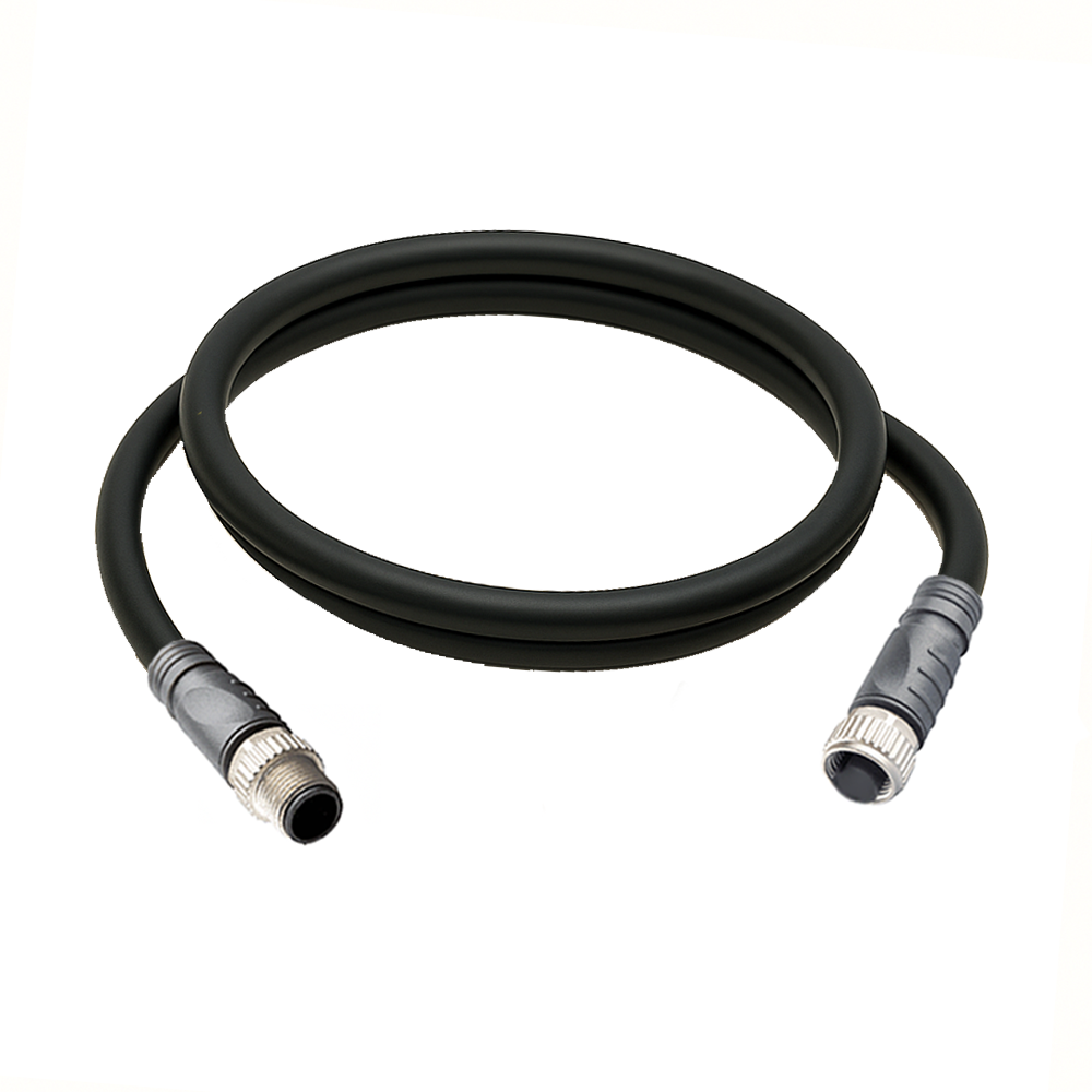 DOUBLE ENDED CORDSET 4 PIN M12 F/M STRAIGHT 1M PVC BLACK 22 AWG