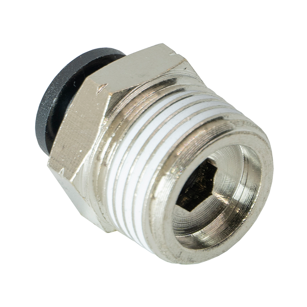 FLOFLEX COMPOSITE PUSH-IN PNEUMATIC FITTING, 1/4" TUBE X 3/8" NPT MALE REDUCER