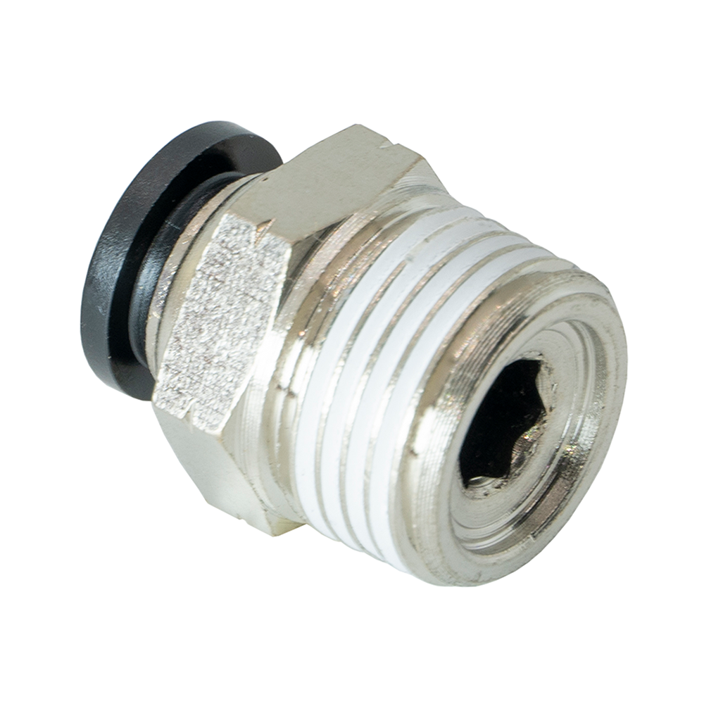 FLOFLEX COMPOSITE PUSH-IN PNEUMATIC FITTING, 8MM TUBE X 3/8" NPT MALE REDUCER