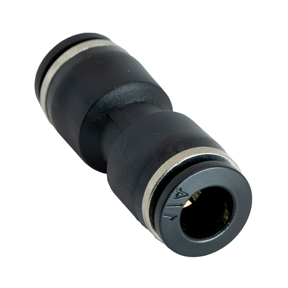 FLOFLEX COMPOSITE PUSH-IN PNEUMATIC FITTING, 1/4" TUBE X 6MM TUBE REDUCING UNION