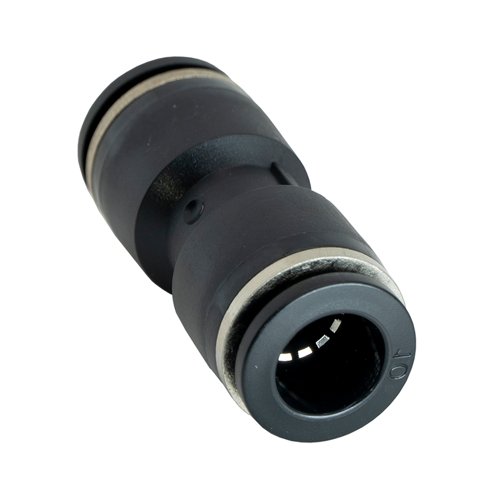 FLOFLEX COMPOSITE PUSH-IN PNEUMATIC FITTING, 3/8" TUBE X 10MM TUBE REDUCING UNION