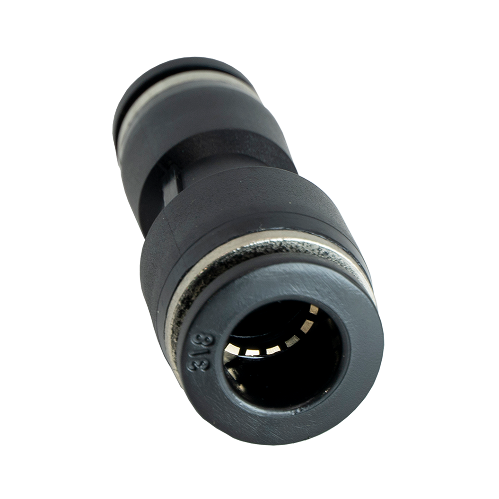 FLOFLEX COMPOSITE PUSH-IN PNEUMATIC FITTING, 3/8" TUBE X 5/16" TUBE REDUCING UNION