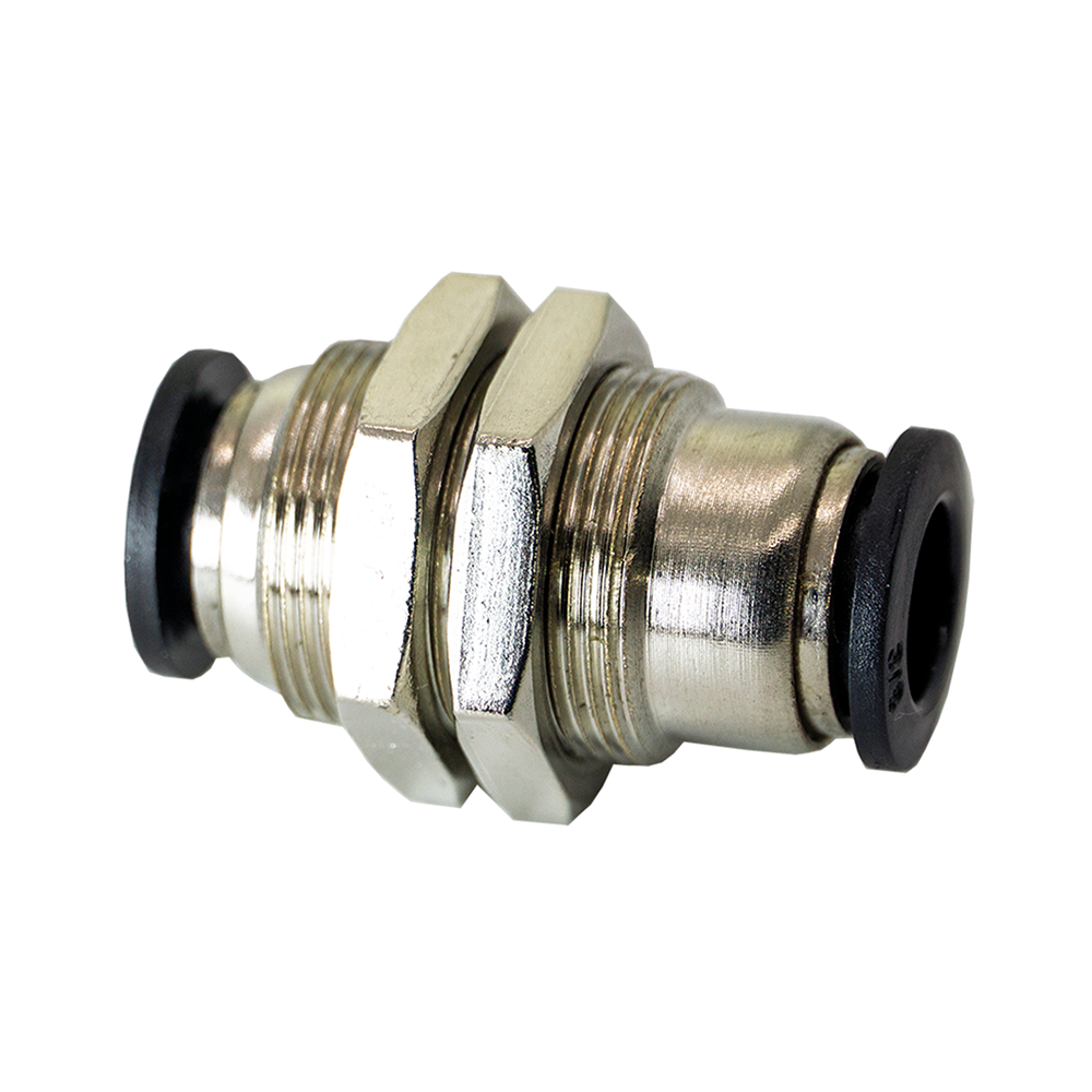 FLOFLEX COMPOSITE PUSH-IN PNEUMATIC FITTING, 3/8" TUBE UNION BULKHEAD