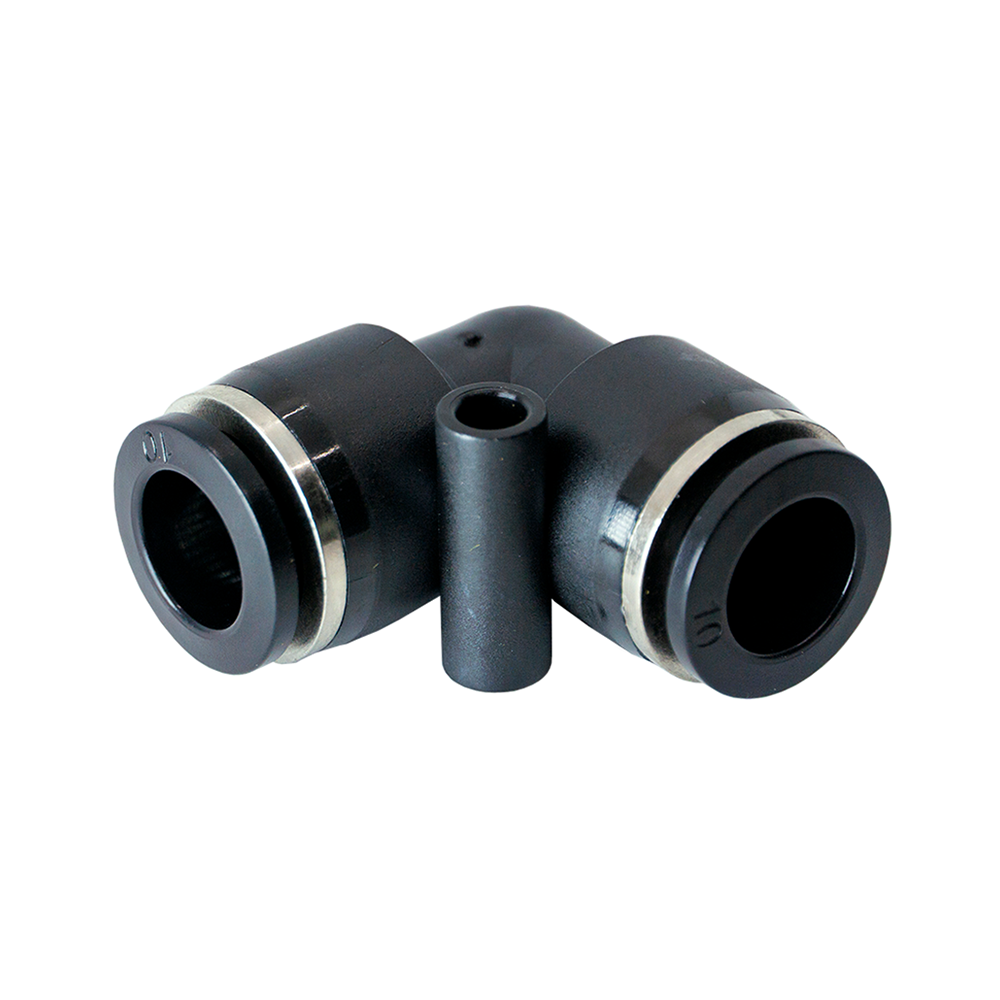 FLOFLEX COMPOSITE PUSH-IN PNEUMATIC FITTING, 10MM TUBE UNION 90 DEGREE ELBOW