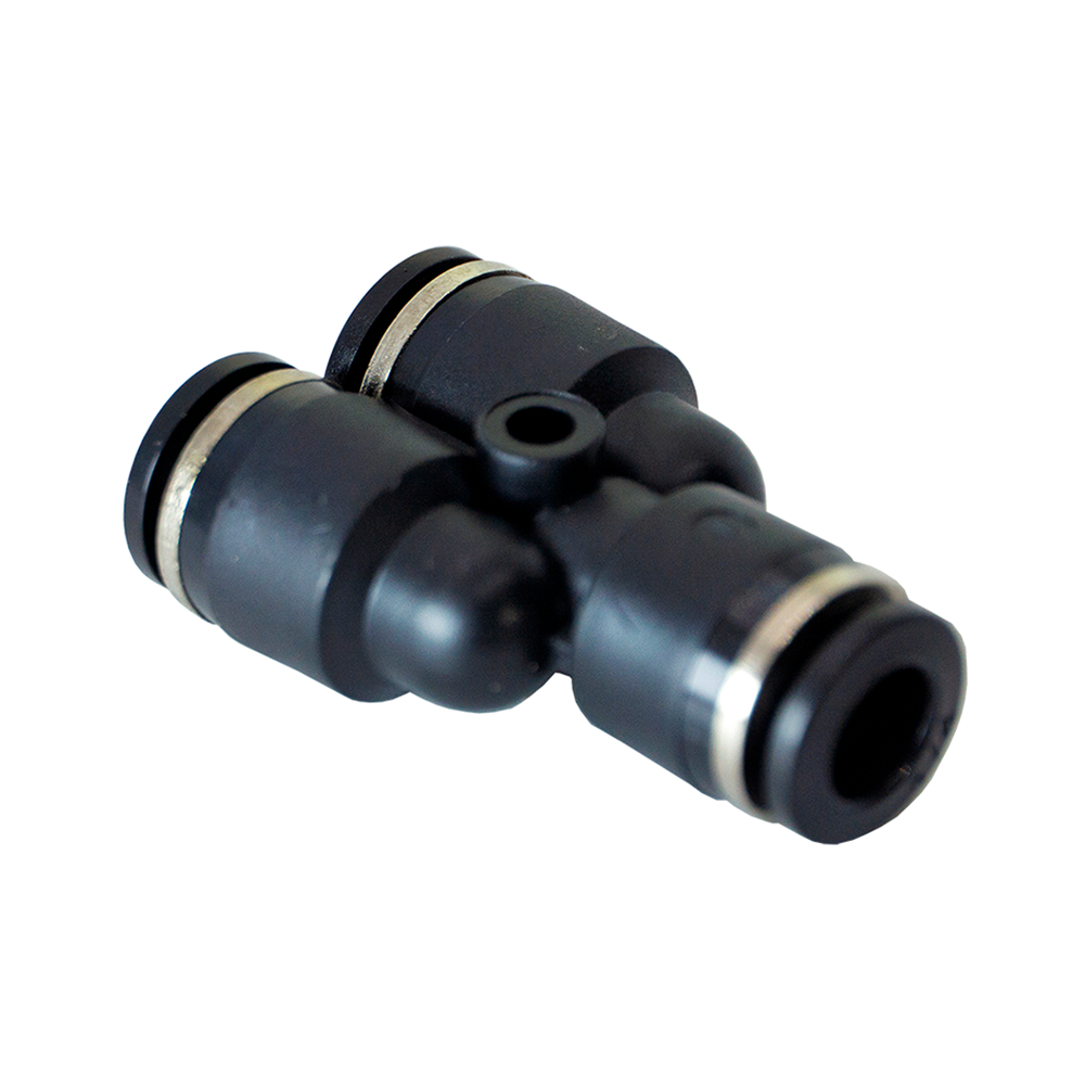 FLOFLEX COMPOSITE PUSH-IN PNEUMATIC FITTING, 1/4" TUBE UNION "Y"
