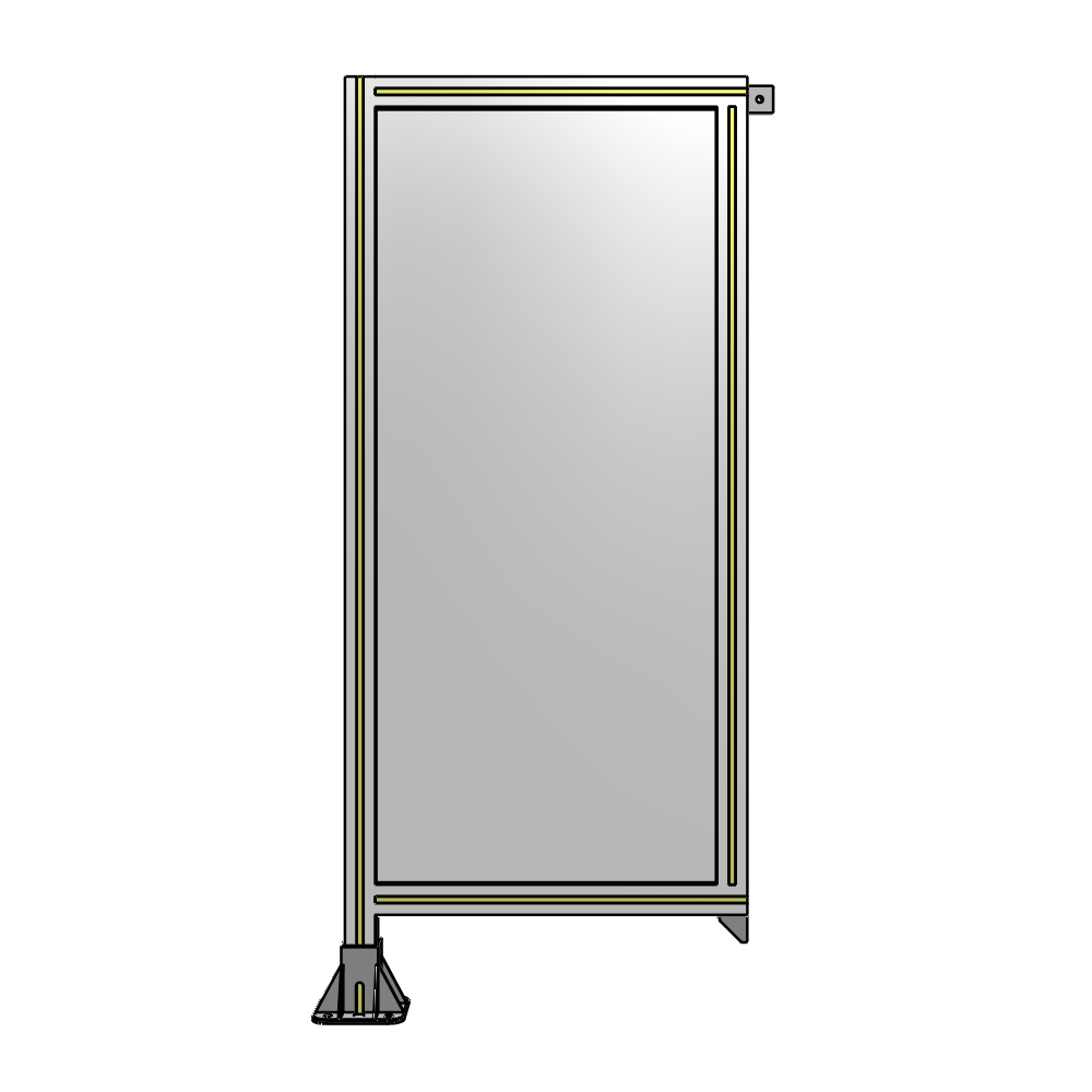 SINGLE PANEL-LEG ON LEFT WITH TIE PLATES AND ANGLE 1400MM X 600MM  1/4" POLYCARBONATE, AS A KIT