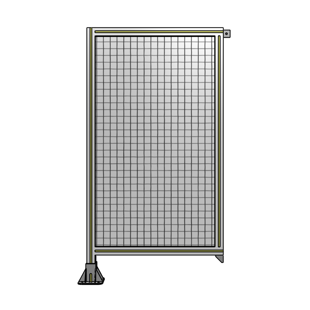 SINGLE PANEL-LEG ON LEFT WITH TIE PLATES AND ANGLE 1400MM X 750MM  1" MESH, FULLY ASSEMBLED