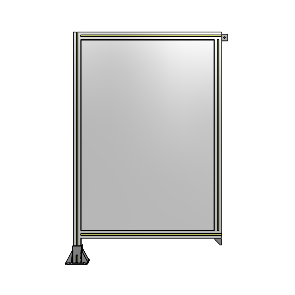 SINGLE PANEL-LEG ON LEFT WITH TIE PLATES AND ANGLE 1400MM X 900MM  1/4" POLYCARBONATE, ASSEMBLED