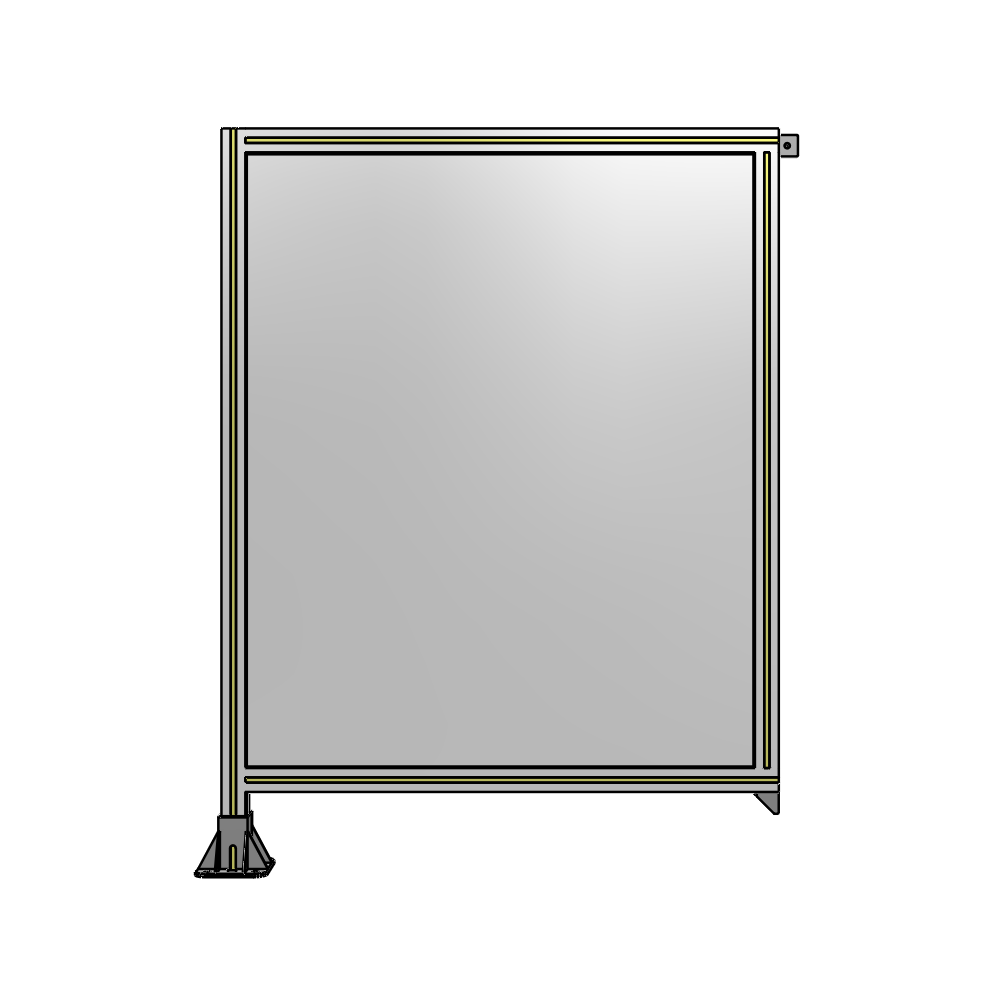 SINGLE PANEL-LEG ON LEFT WITH TIE PLATES AND ANGLE 1400MM X 1050MM  1/4" POLYCARBONATE, AS A KIT