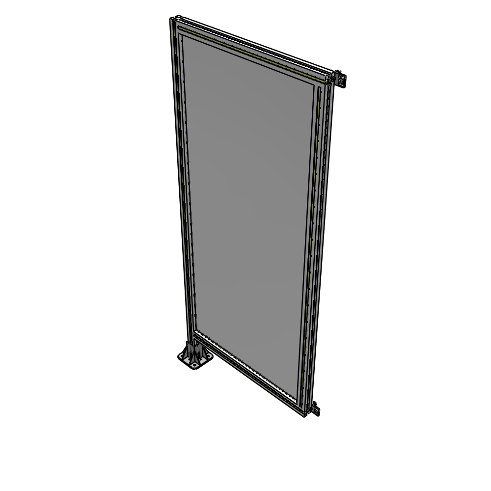 A1-1700-0750-0150-HYPFA SINGLE PANEL-LEG ON LEFT WITH HINGES 1700MM X 750MM  1/4" POLYCARBONATE, ASSEMBLED