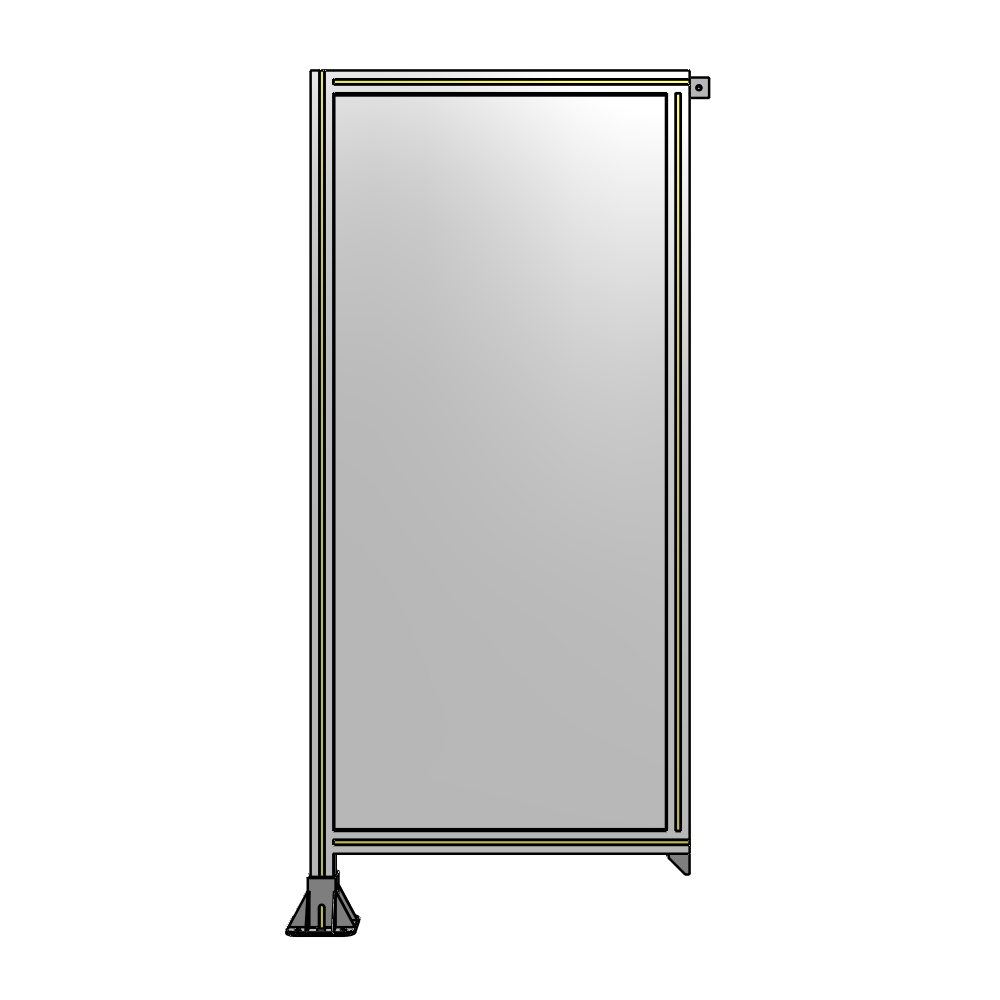 SINGLE PANEL-LEG ON LEFT WITH TIE PLATES AND ANGLE 1700MM X 750MM  1/4" POLYCARBONATE, AS A KIT