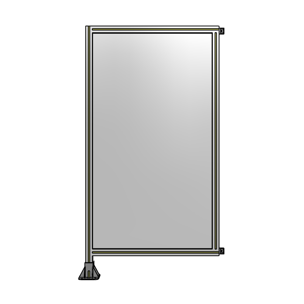 SINGLE PANEL-LEG ON LEFT WITH HINGES 1700MM X 900MM  1/4" POLYCARBONATE, FULLY ASSEMBLED