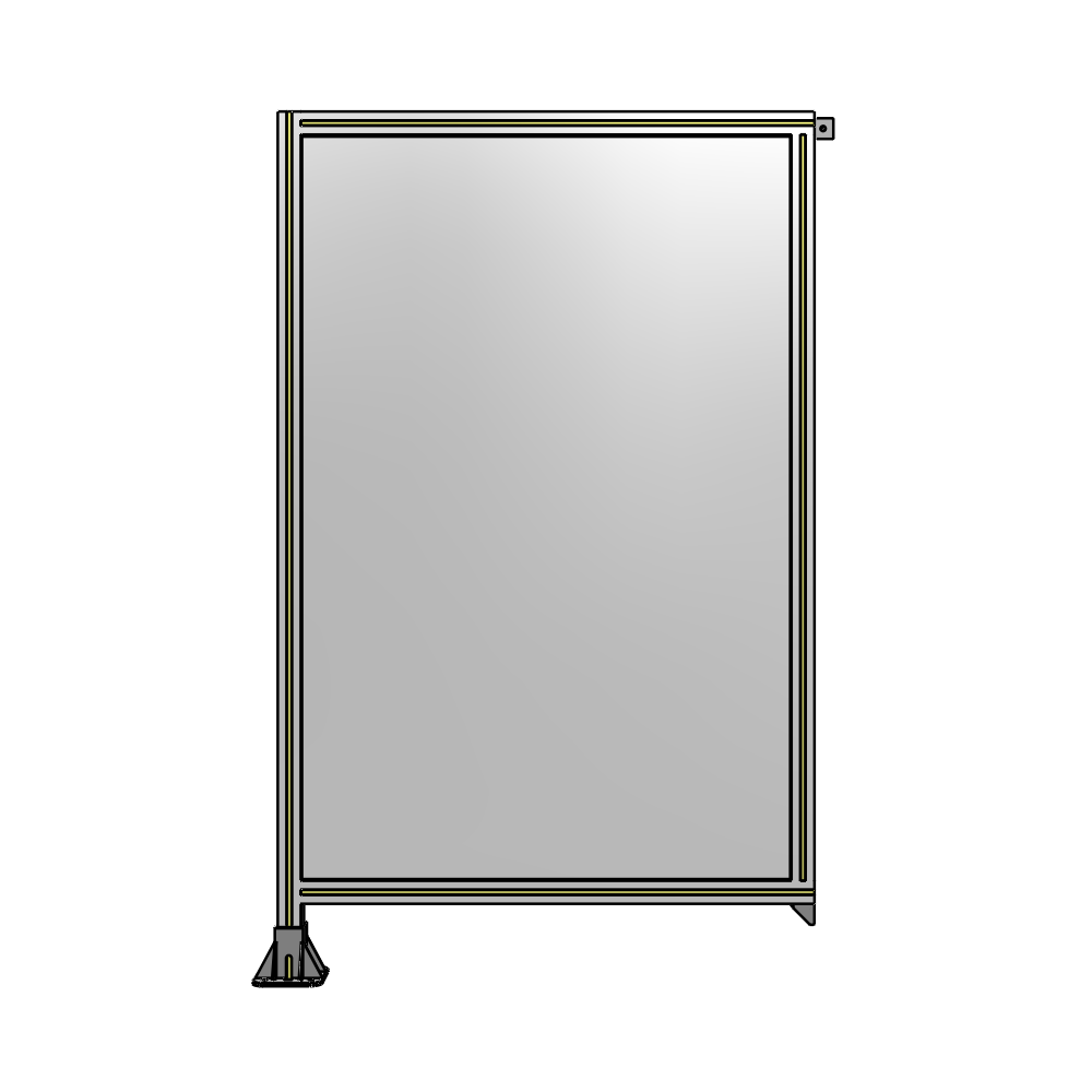 SINGLE PANEL-LEG ON LEFT WITH TIE PLATES AND ANGLE 1700MM X 1050MM  1/4" POLYCARBONATE, ASSEMBLED