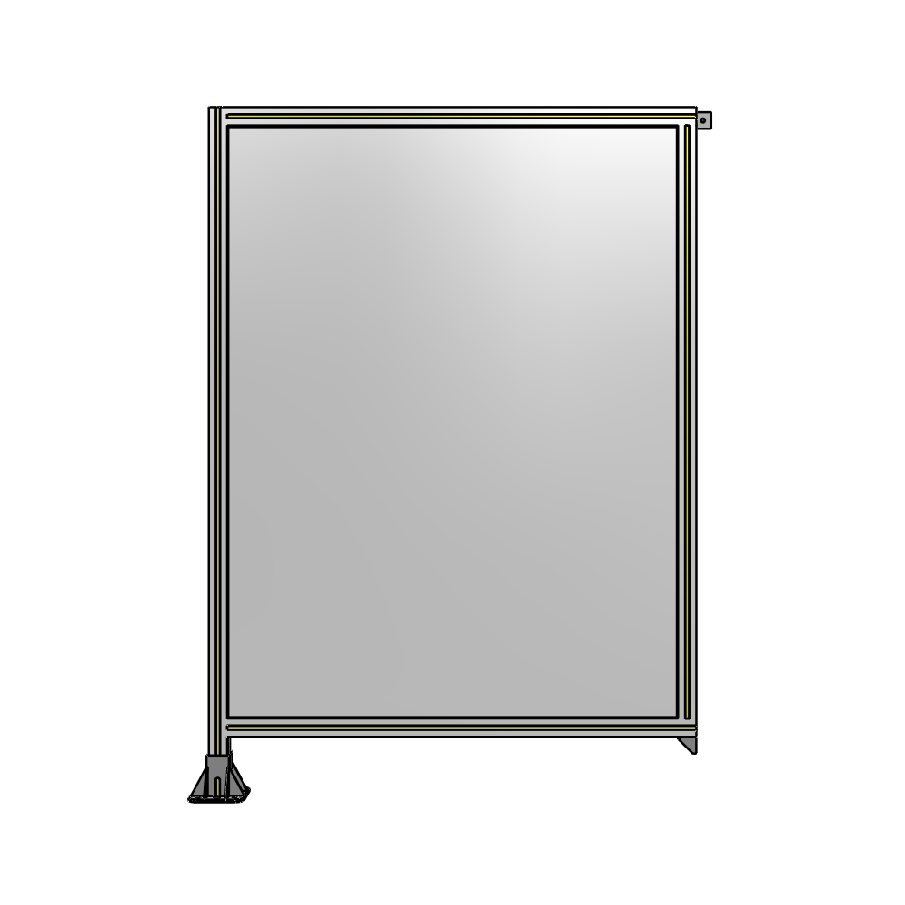 SINGLE PANEL-LEG ON LEFT WITH TIE PLATES AND ANGLE 1700MM X 1200MM  1/4" POLYCARBONATE, ASSEMBLED
