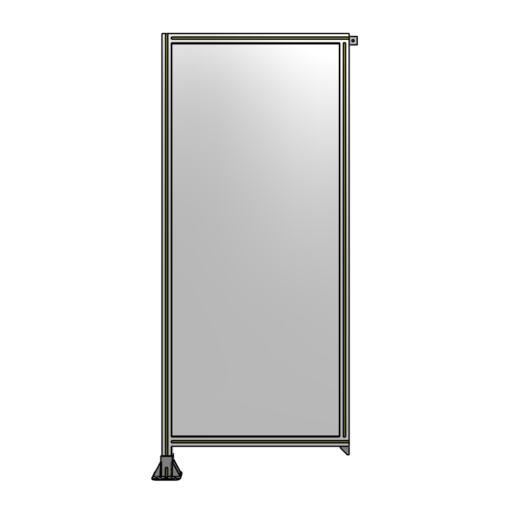 SINGLE PANEL-LEG ON LEFT WITH TIE PLATES AND ANGLE 2135MM X 900MM  1/4" POLYCARBONATE, AS A KIT