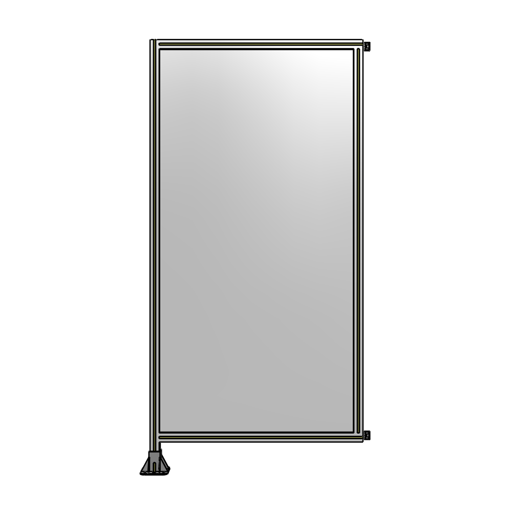 SINGLE PANEL-LEG ON LEFT WITH HINGES 2135MM X 1050MM  1/4" POLYCARBONATE, FULLY ASSEMBLED
