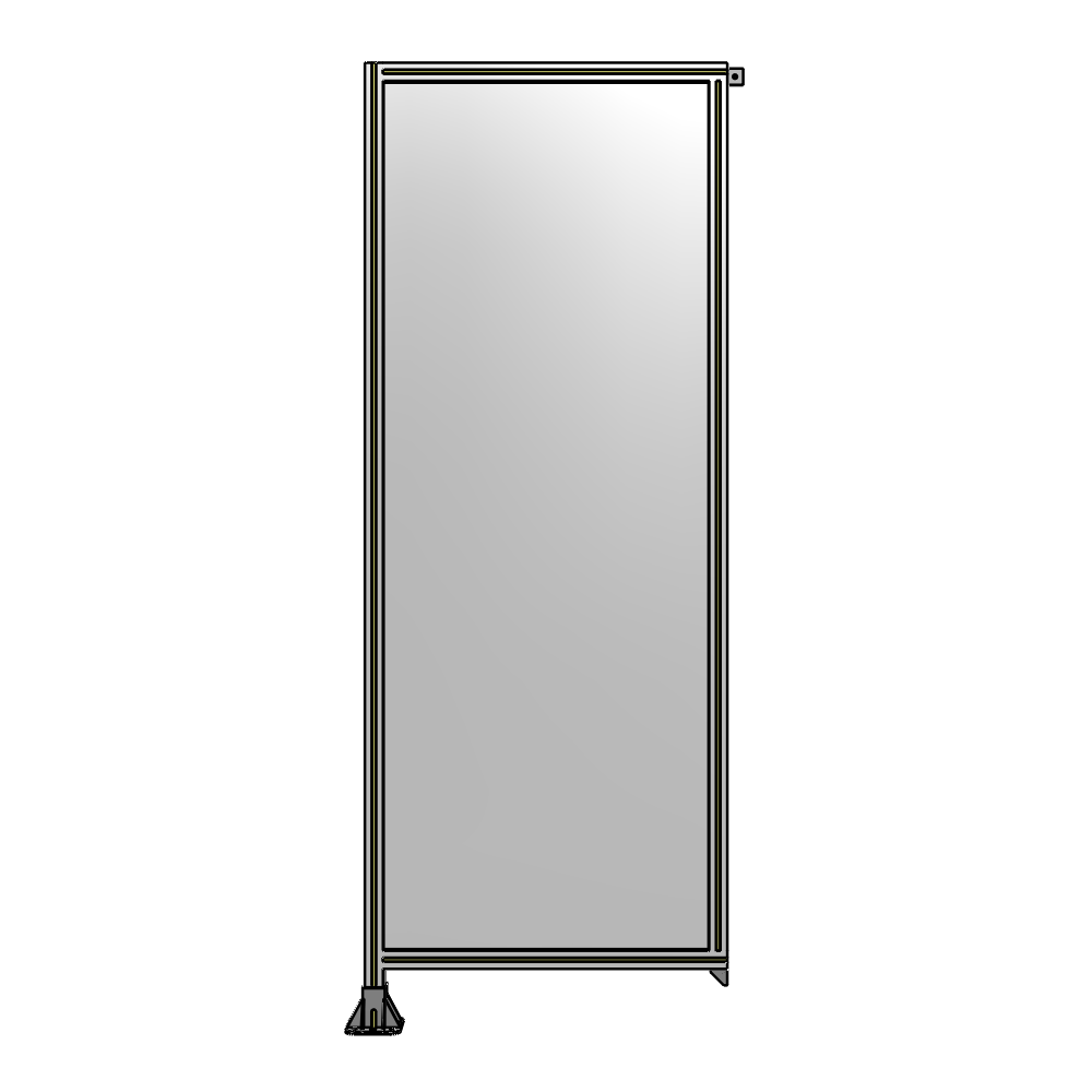 SINGLE PANEL-LEG ON LEFT WITH TIE PLATES AND ANGLE 2400MM X 900MM  1/4" POLYCARBONATE, ASSEMBLED
