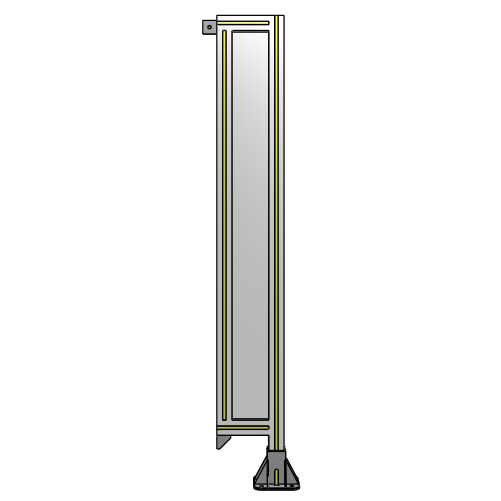 SINGLE PANEL-LEG ON RIGHT WITH TIE PLATES AND ANGLE 1400MM X 200MM  1/4" POLYCARBONATE, AS A KIT