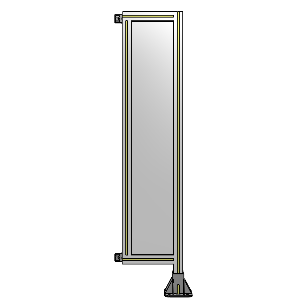SINGLE PANEL-LEG ON RIGHT WITH HINGES 1400MM X 300MM  1/4" POLYCARBONATE, FULLY ASSEMBLED