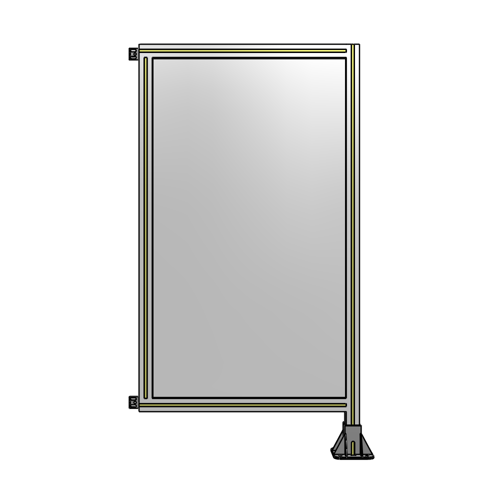 SINGLE PANEL-LEG ON RIGHT WITH HINGES 1400MM X 750MM  1/4" POLYCARBONATE, ASSEMBLED