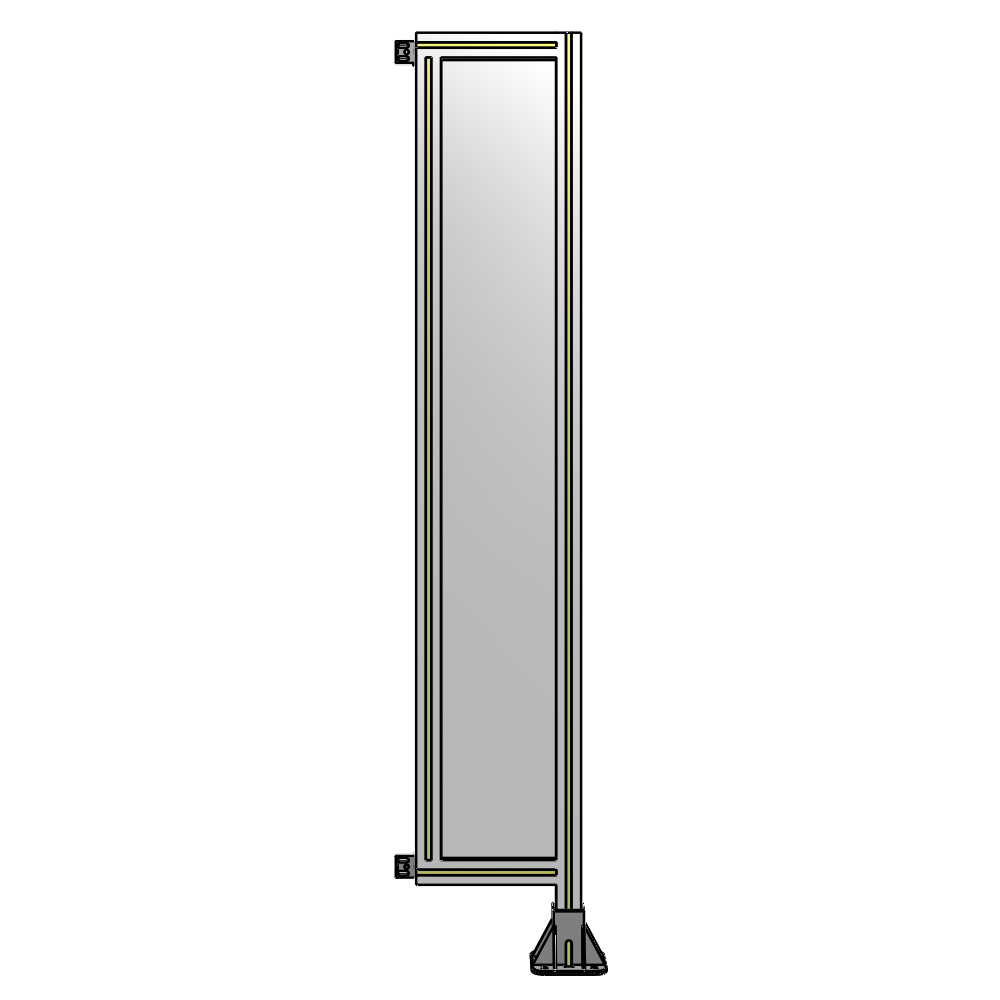 SINGLE PANEL-LEG ON RIGHT WITH HINGES 1700MM X 300MM  1/4" POLYCARBONATE, FULLY ASSEMBLED
