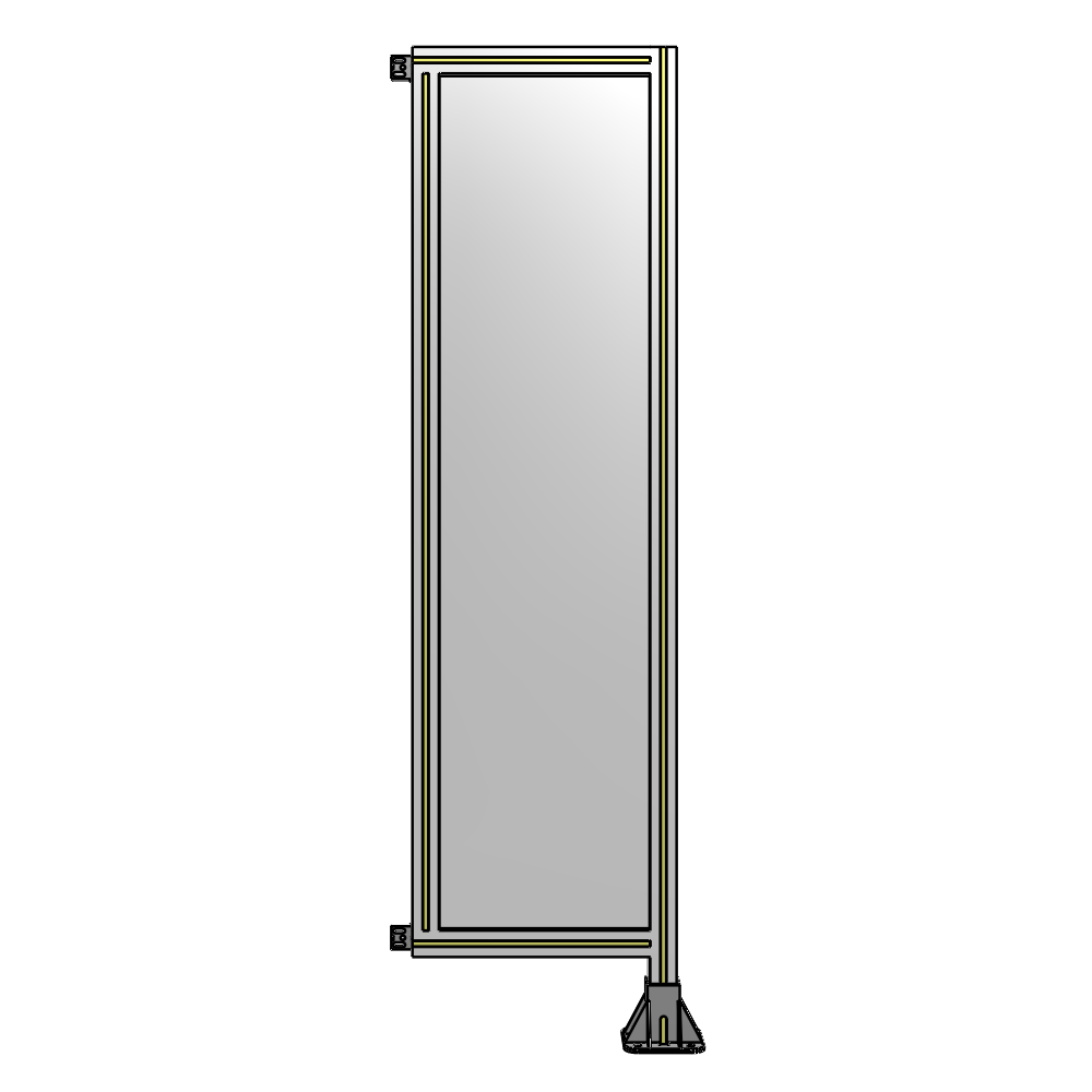 SINGLE PANEL-LEG ON RIGHT WITH HINGES 1700MM X 450MM  1/4" POLYCARBONATE, ASSEMBLED