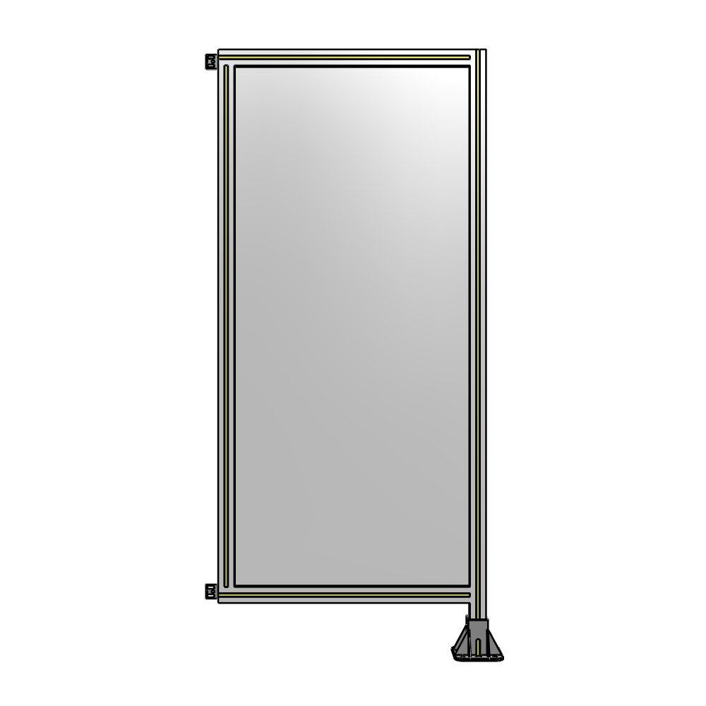 SINGLE PANEL-LEG ON RIGHT WITH HINGES 1700MM X 750MM  1/4" POLYCARBONATE, AS A KIT