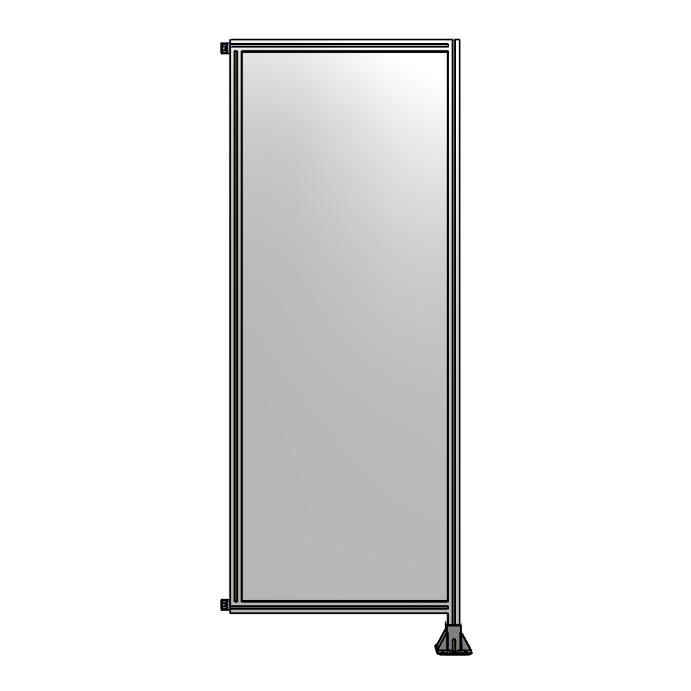 SINGLE PANEL-LEG ON RIGHT WITH HINGES 2400MM X 900MM  1/4" POLYCARBONATE, FULLY ASSEMBLED