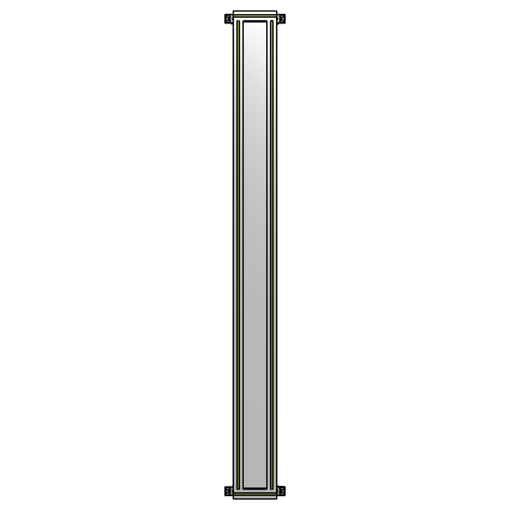SINGLE PANEL-NO LEGS WITH HINGES 2400MM X 200MM  1/4" POLYCARBONATE, AS A KIT