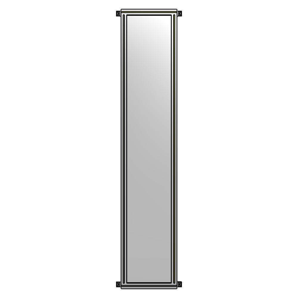 SINGLE PANEL-NO LEGS WITH HINGES 2400MM X 450MM  1/4" POLYCARBONATE, ASSEMBLED