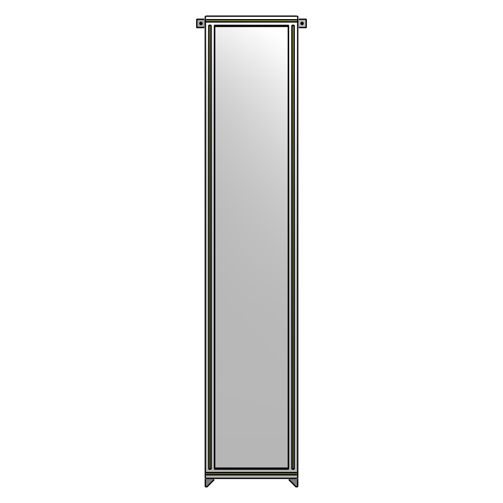 SINGLE PANEL-NO LEGS WITH TIE PLATES AND ANGLE 2400MM X 450MM  1/4" POLYCARBONATE, AS A KIT