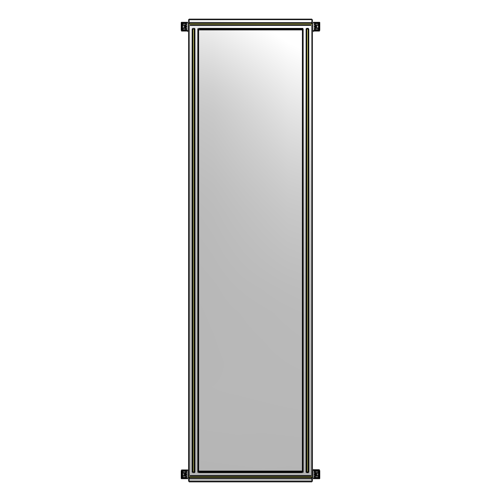 SINGLE PANEL-NO LEGS WITH HINGES 2400MM X 600MM  1/4" POLYCARBONATE, AS A KIT