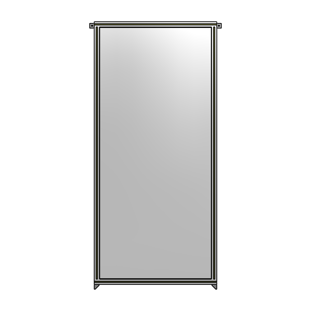 SINGLE PANEL-NO LEGS WITH TIE PLATES AND ANGLE 2400MM X 1050MM  1/4" POLYCARBONATE, ASSEMBLED