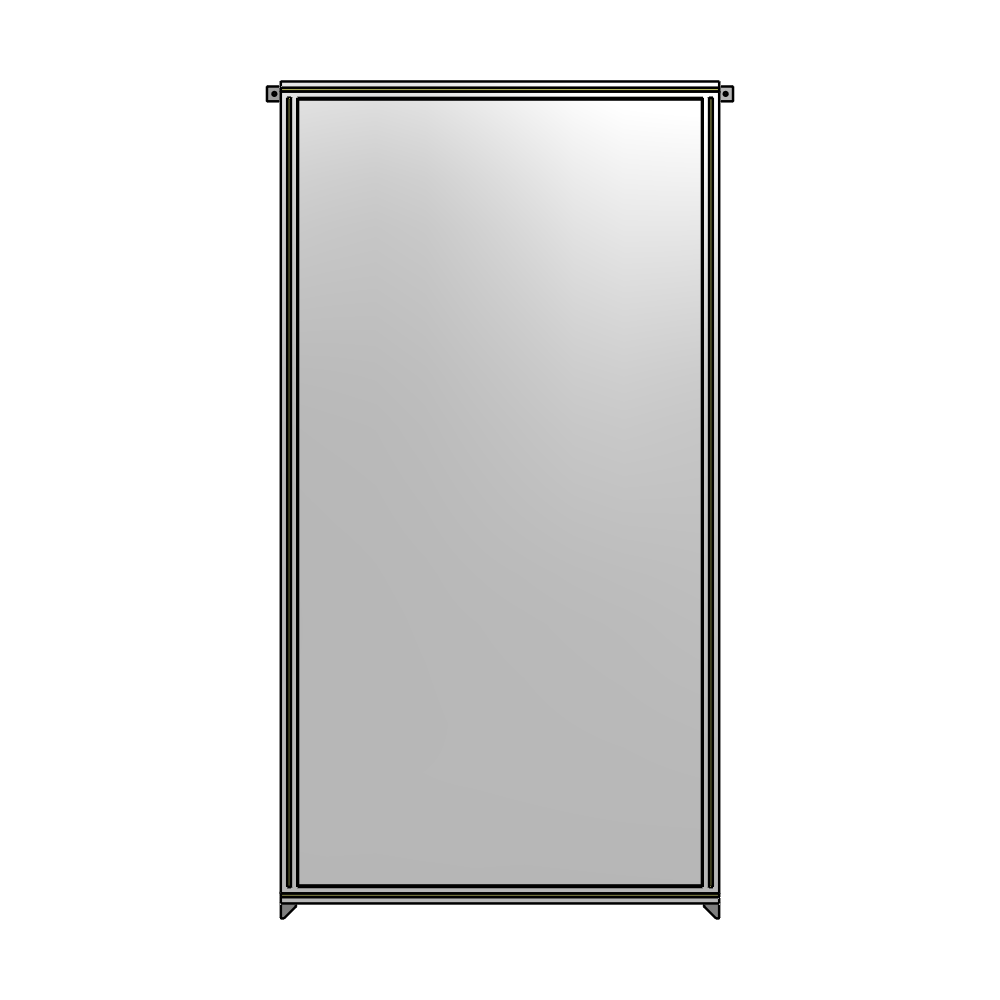 SINGLE PANEL-NO LEGS WITH TIE PLATES AND ANGLE 2400MM X 1200MM  1/4" POLYCARBONATE, ASSEMBLED