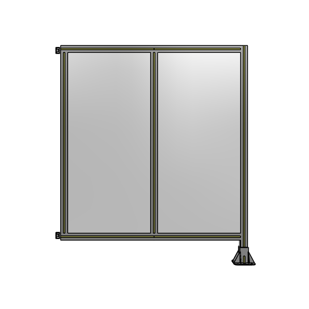 DOUBLE PANEL-LEG ON RIGHT, HINGE ON LEFT 1400MM X 1200MM  1/4" POLYCARB, ASSEMBLED