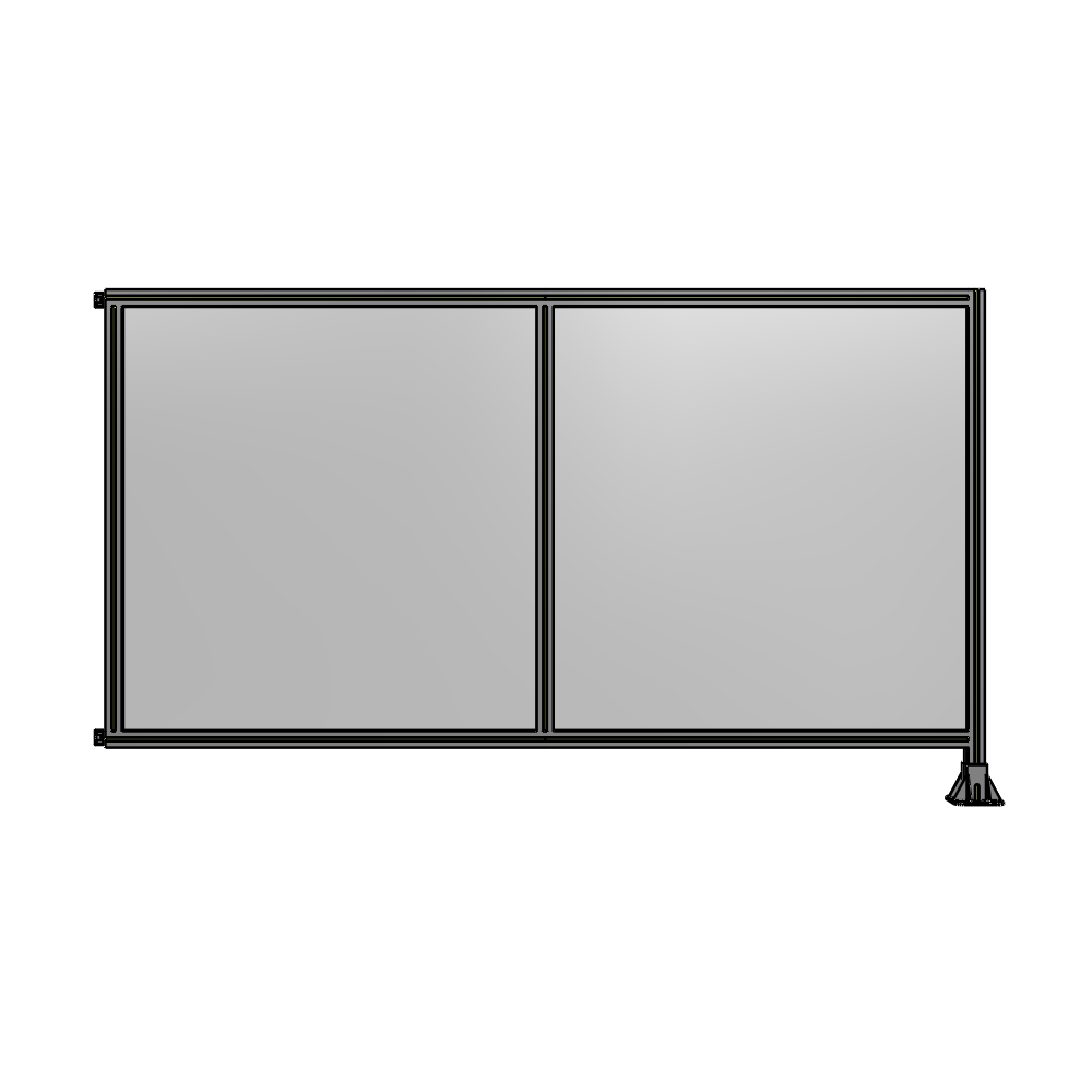 DOUBLE PANEL-LEG ON RIGHT, HINGE ON LEFT 1400MM X 2400MM  1/4" POLYCARB, ASSEMBLED
